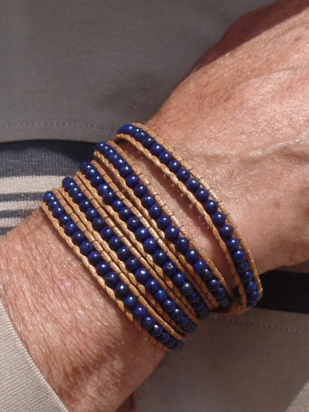 Lapis STONE Bracelet Bead Wrap NWOT